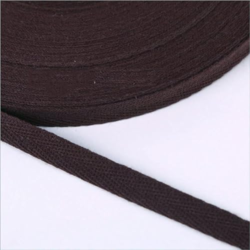 Köperband Baumwolle 10mm Nahtband zum nähen Baumwollband 30 Farben 1cm Breit (Dunkelbraun, 45 metre) von tutu2