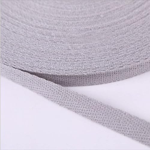 Köperband Baumwolle 10mm Nahtband zum nähen Baumwollband 30 Farben 1cm Breit (Grau, 20 metre) von tutu2