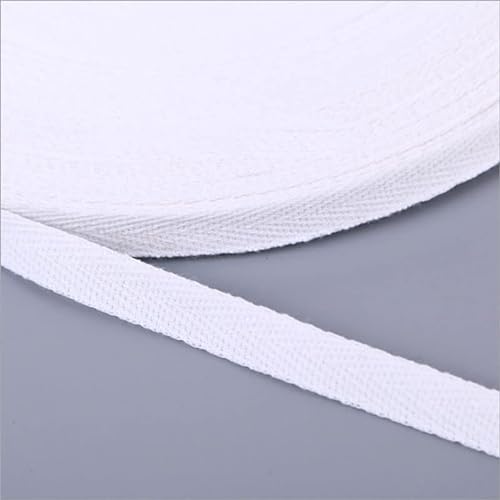 Köperband Baumwolle 10mm Nahtband zum nähen Baumwollband 30 Farben 1cm Breit (Weiß, 10 metre) von tutu2