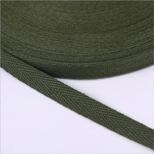 Köperband Baumwolle 20mm Nahtband zum nähen Baumwollband 30 Farben 2cm Breit (Olivgrün, 20 metre) von tutu2