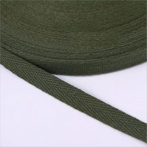 Köperband Baumwolle 20mm Nahtband zum nähen Baumwollband 30 Farben 2cm Breit (Olivgrün, 5 metre) von tutu2