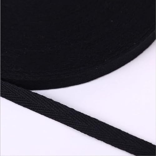 Köperband Baumwolle 20mm Nahtband zum nähen Baumwollband 30 Farben 2cm Breit (Schwarz, 10 metre) von tutu2