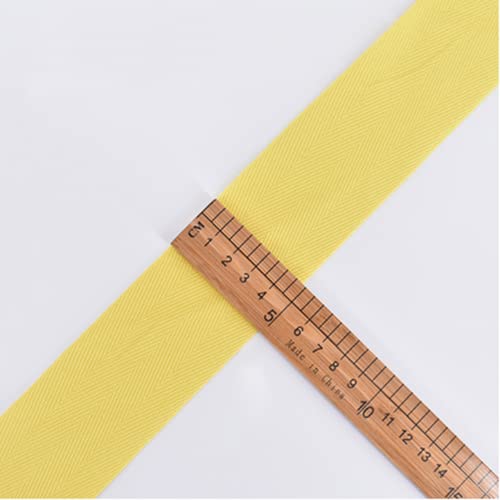 Köperband Baumwolle 50mm Nahtband zum nähen Baumwollband 18 Farben 5cm Breit (Gelb, 2 metre) von tutu2