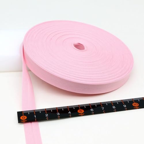 Schrägband Baumwolle 12mm Gefalzt 34 Farben zum nähen Nahtband (Rosa, 5 Metre) von tutu2