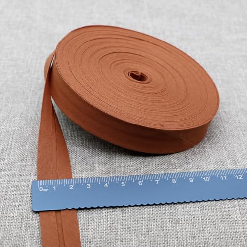 Schrägband Baumwolle 20mm Gefalzt 37 Farben zum nähen Nahtband (Braun, 5 Metre) von tutu2