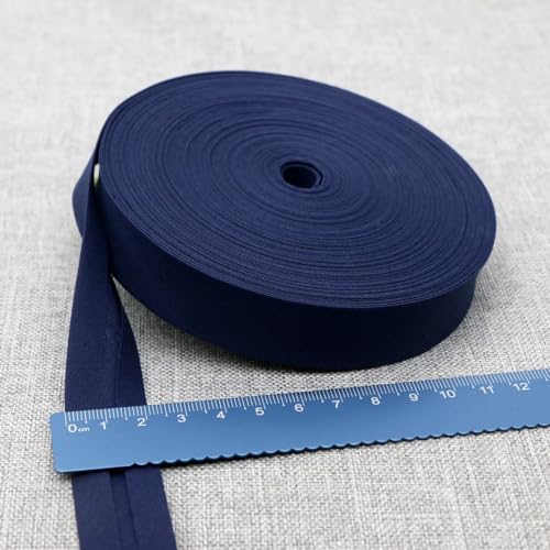 Schrägband Baumwolle 20mm Gefalzt 37 Farben zum nähen Nahtband (Dunkelblau, 10 Metre) von tutu2