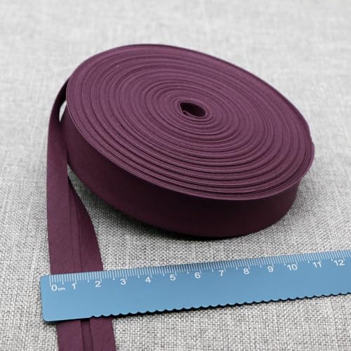 Schrägband Baumwolle 20mm Gefalzt 37 Farben zum nähen Nahtband (Dunkellila, 10 Metre) von tutu2
