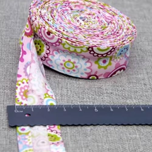 Schrägband Baumwolle 25mm Gefalzt 48 Farben zum nähen Nahtband (geblümt fuchsia, 5 metre) von tutu2