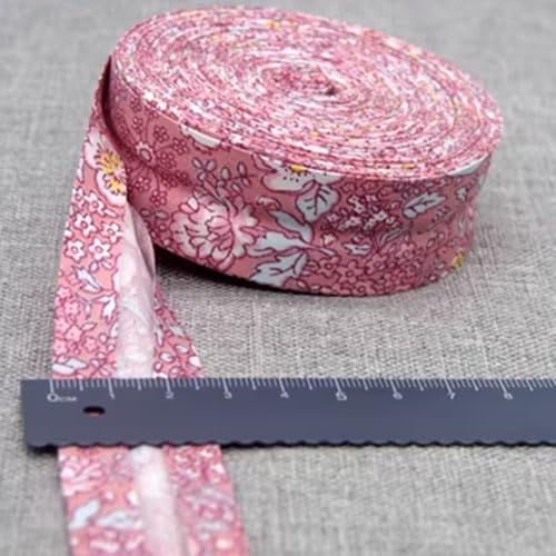 Schrägband Baumwolle 25mm Gefalzt 48 Farben zum nähen Nahtband (geblümt kirsche pink, 5 metre) von tutu2