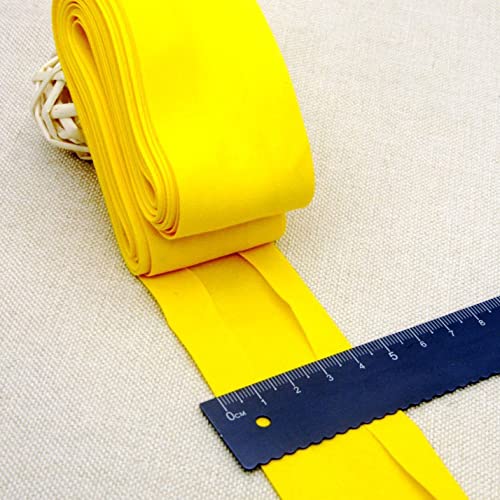 Schrägband Baumwolle 40mm Gefalzt 33 Farben zum nähen Nahtband 5 metre (Gelb) von tutu2