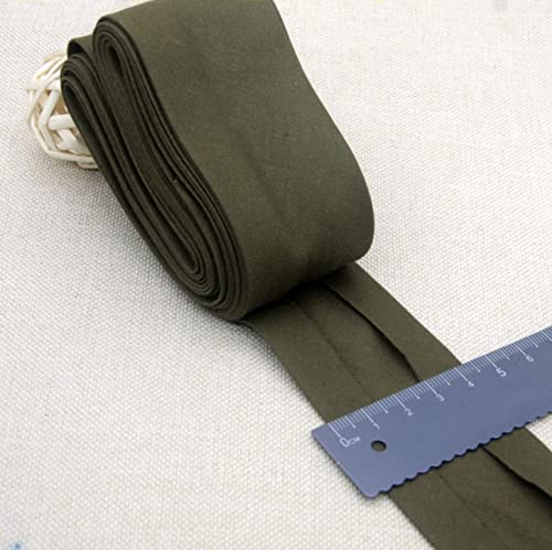 Schrägband Baumwolle 40mm Gefalzt 33 Farben zum nähen Nahtband 5 metre (Olivgrün) von tutu2