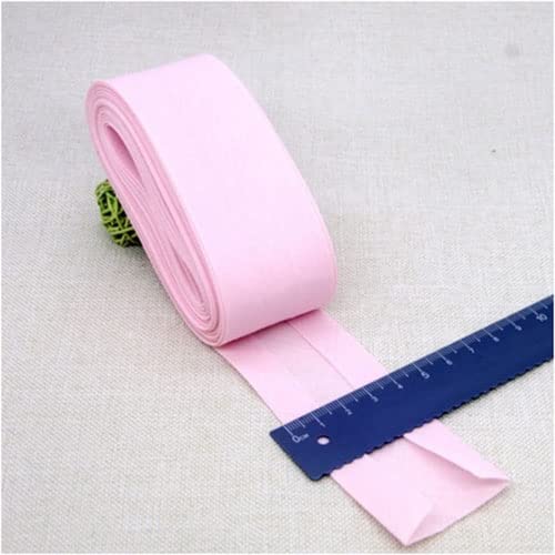Schrägband Baumwolle 40mm Gefalzt 33 Farben zum nähen Nahtband 5 metre (Rosa) von tutu2