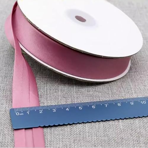 Schrägband Satin 20mm Gefalzt 39 Farben zum nähen Nahtband (Altrosa, 5 Metre) von tutu2
