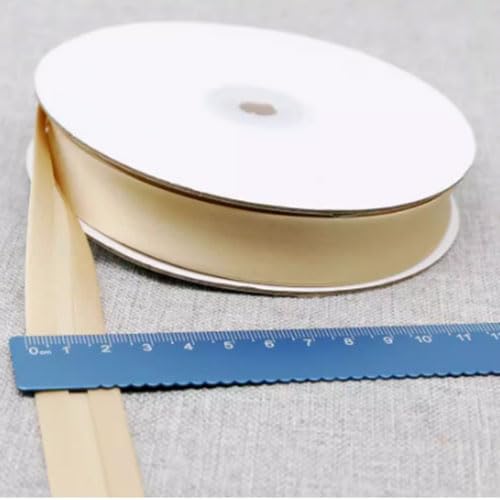 Schrägband Satin 20mm Gefalzt 39 Farben zum nähen Nahtband (Beige, 10 Metre) von tutu2