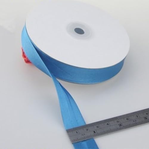 Schrägband Satin 20mm Gefalzt 39 Farben zum nähen Nahtband (Blau, 5 Metre) von tutu2