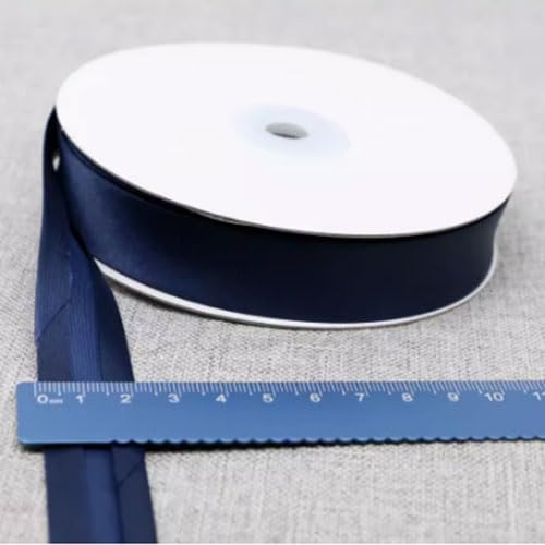 Schrägband Satin 20mm Gefalzt 39 Farben zum nähen Nahtband (Dunkelblau, 10 Metre) von tutu2