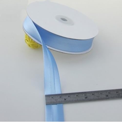 Schrägband Satin 20mm Gefalzt 39 Farben zum nähen Nahtband (Hellblau, 10 Metre) von tutu2