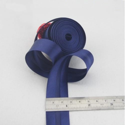 Schrägband Satin 25mm Gefalzt 31 Farben zum nähen Nahtband (Dunkelblau, 5 Metre) von tutu2