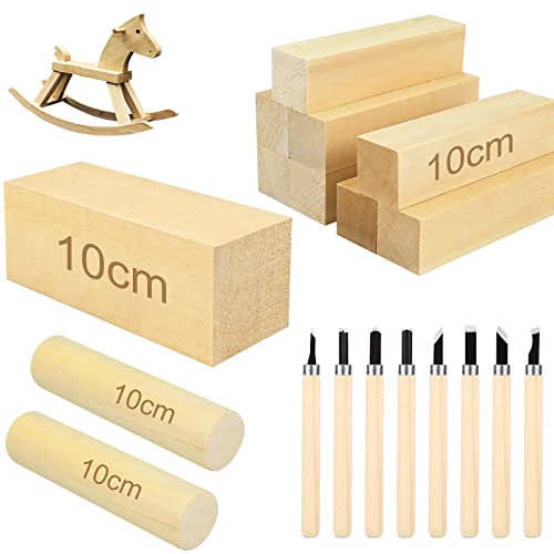 11-teiliges Lindenholz Schnitzholz Set und 8 teiliges Schnitzmesser Set, Natürliches, unbehandeltes Balsaholz für DIY Schnitzprojekte, Perfekt für Kinder und Erwachsene, Hochwertige Schnitzblöcke 11-teiliges Lindenholz Schnitzholz Set und 8 teiliges Schnitzmesser Set, Natürliches, unbehandeltes Balsaholz für DIY Schnitzprojekte, Perfekt für Kinder und Erwachsene, Hochwertige Schnitzblöcke von twirush