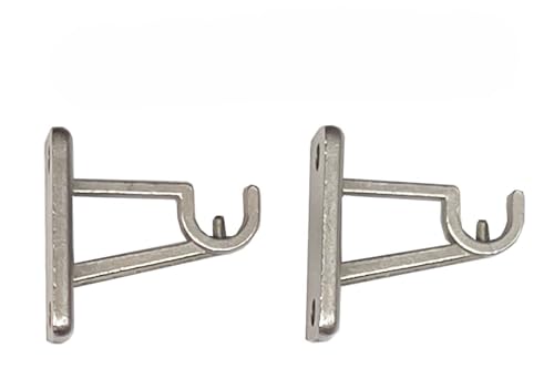 twoja pszczółka Metall-Halterungen für Mini-Gardinenstangen, 2 Stück – Wandhalterungen für Hakenstangen mit Montageset - Satin von twoja pszczółka