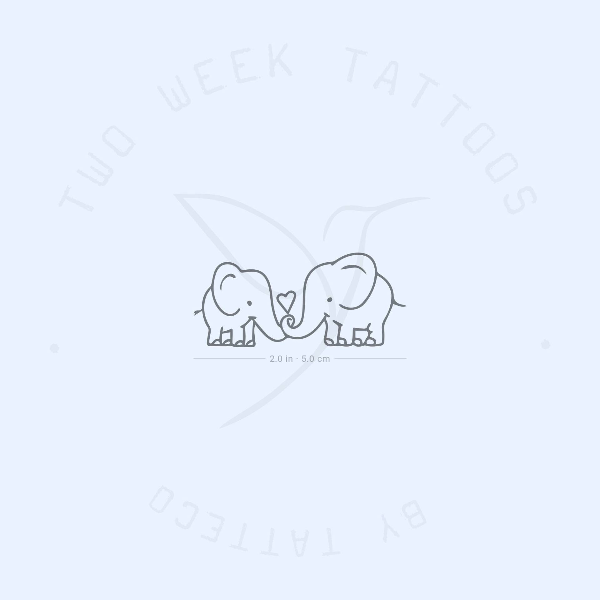 Elefanten in Der Liebe Semi-Permanent Tattoo | 2Er Set von twoweektattoos