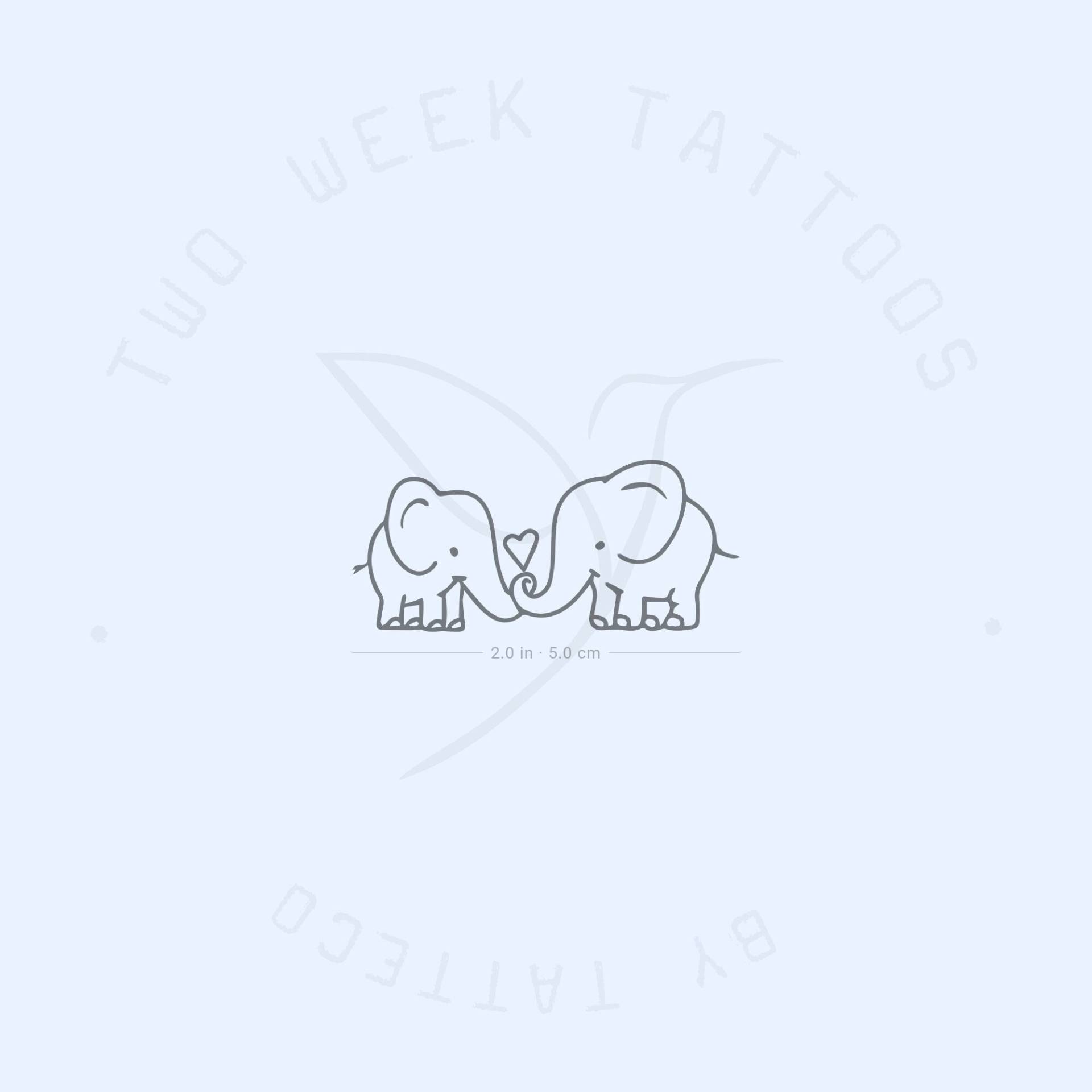Elefanten in Der Liebe Semi-Permanent Tattoo | 2Er Set Elefanten in Der Liebe Semi-Permanent Tattoo | 2Er Set von twoweektattoos