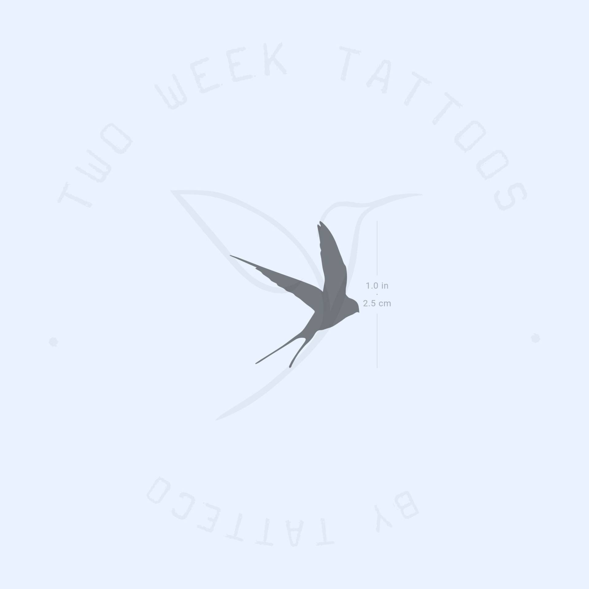 Fliegende Schwalbe Vogel Semi-Permanent Tattoo | 2Er Set von twoweektattoos