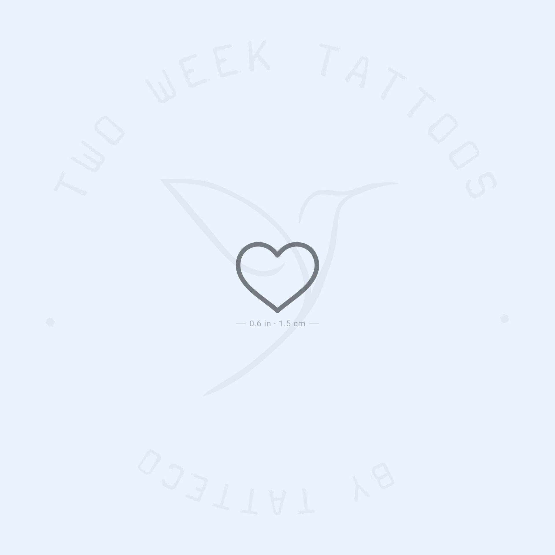 Herz Umriss Semi-Permanent Tattoo | 2Er Set von twoweektattoos