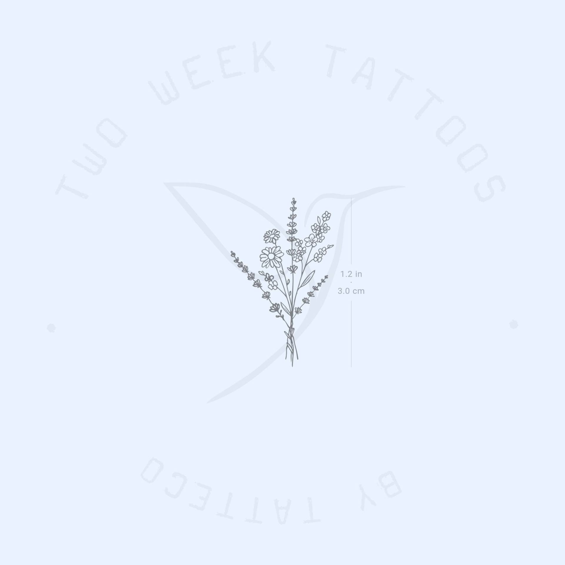 Kleiner Blumenstrauß Semi-Permanent Tattoo | 2Er Set Kleiner Blumenstrauß Semi-Permanent Tattoo | 2Er Set von twoweektattoos