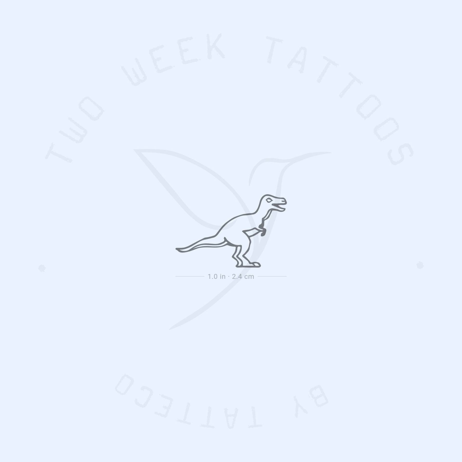 Kleiner T-Rex Dinosaurier Semi-Permanent 2-Wochen Tattoo | 2Er Set von twoweektattoos