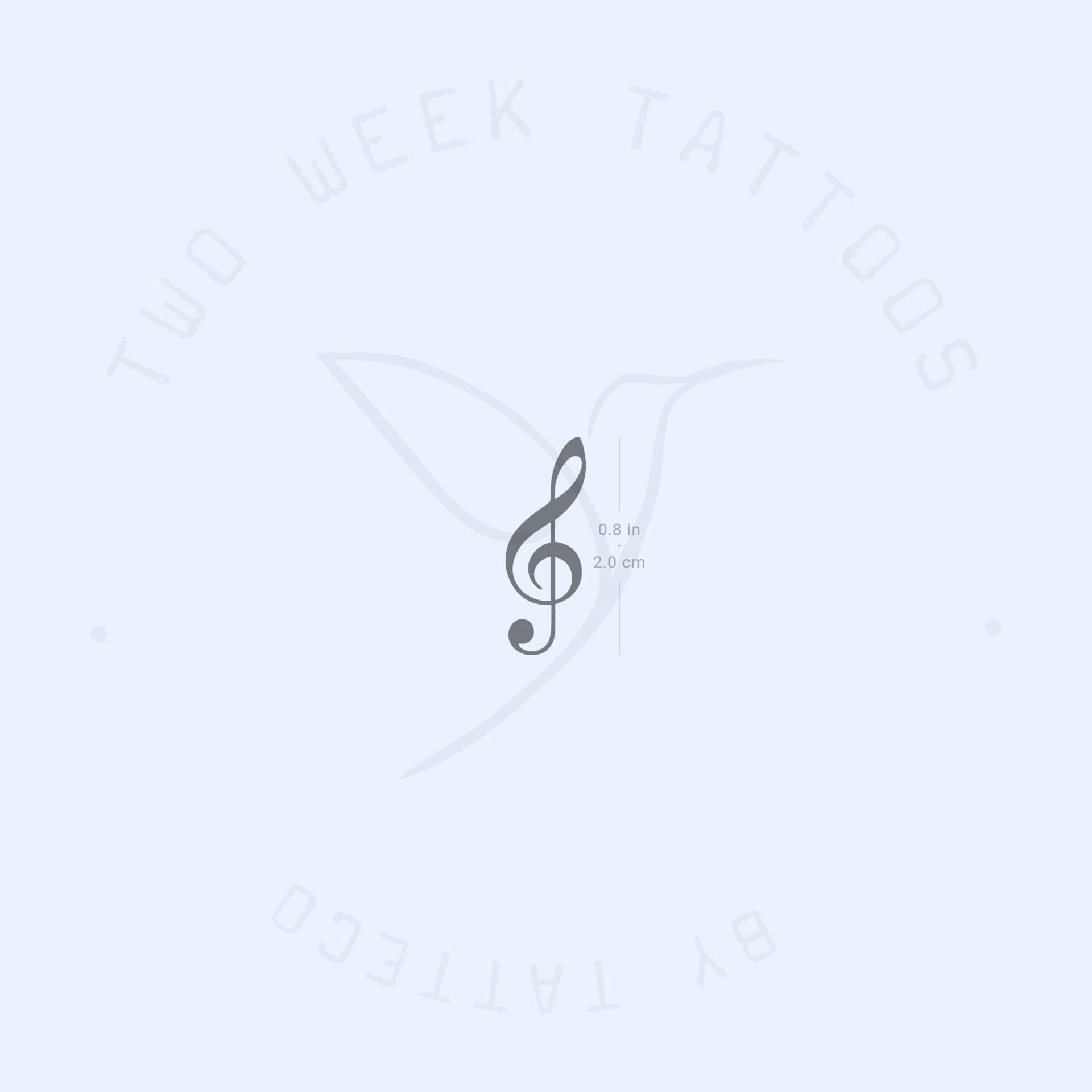 Kleiner Violinschlüssel Semi-Permanent 2-Wochen Tattoo | 2Er Set von twoweektattoos