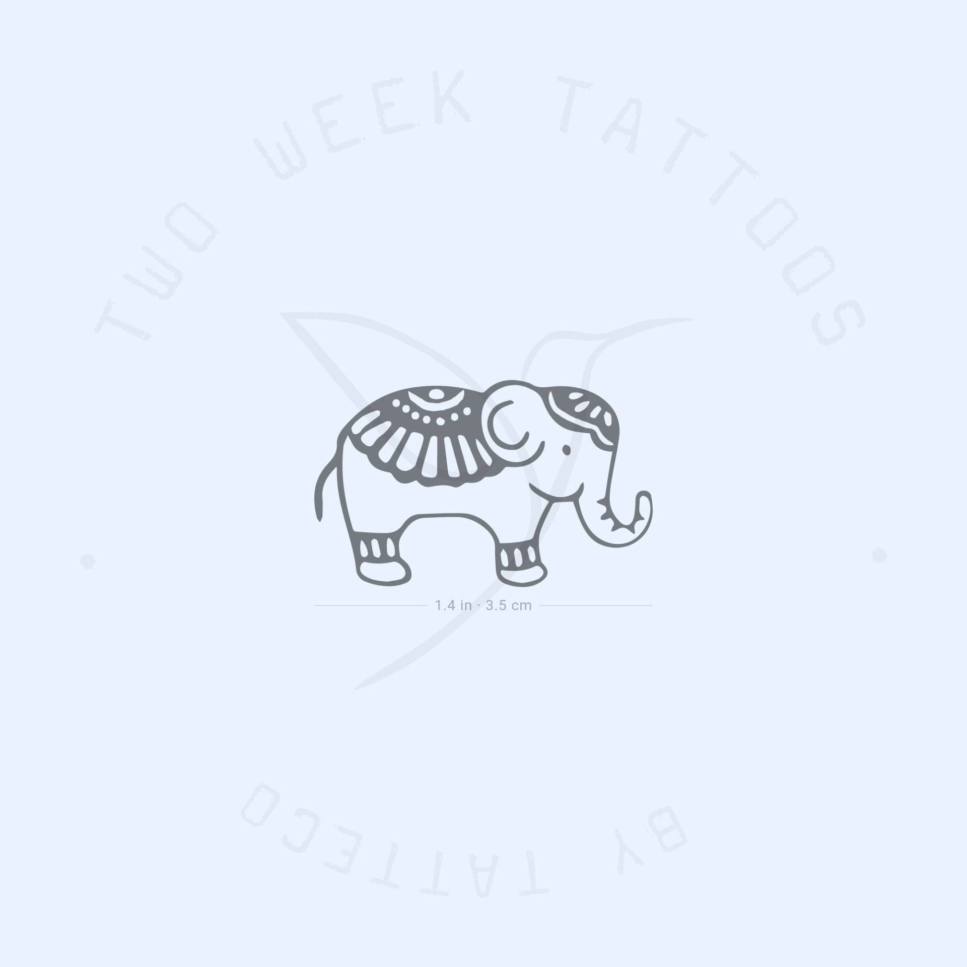 Ornamentale Elefant Semi-Permanent Tattoo | 2Er Set von twoweektattoos