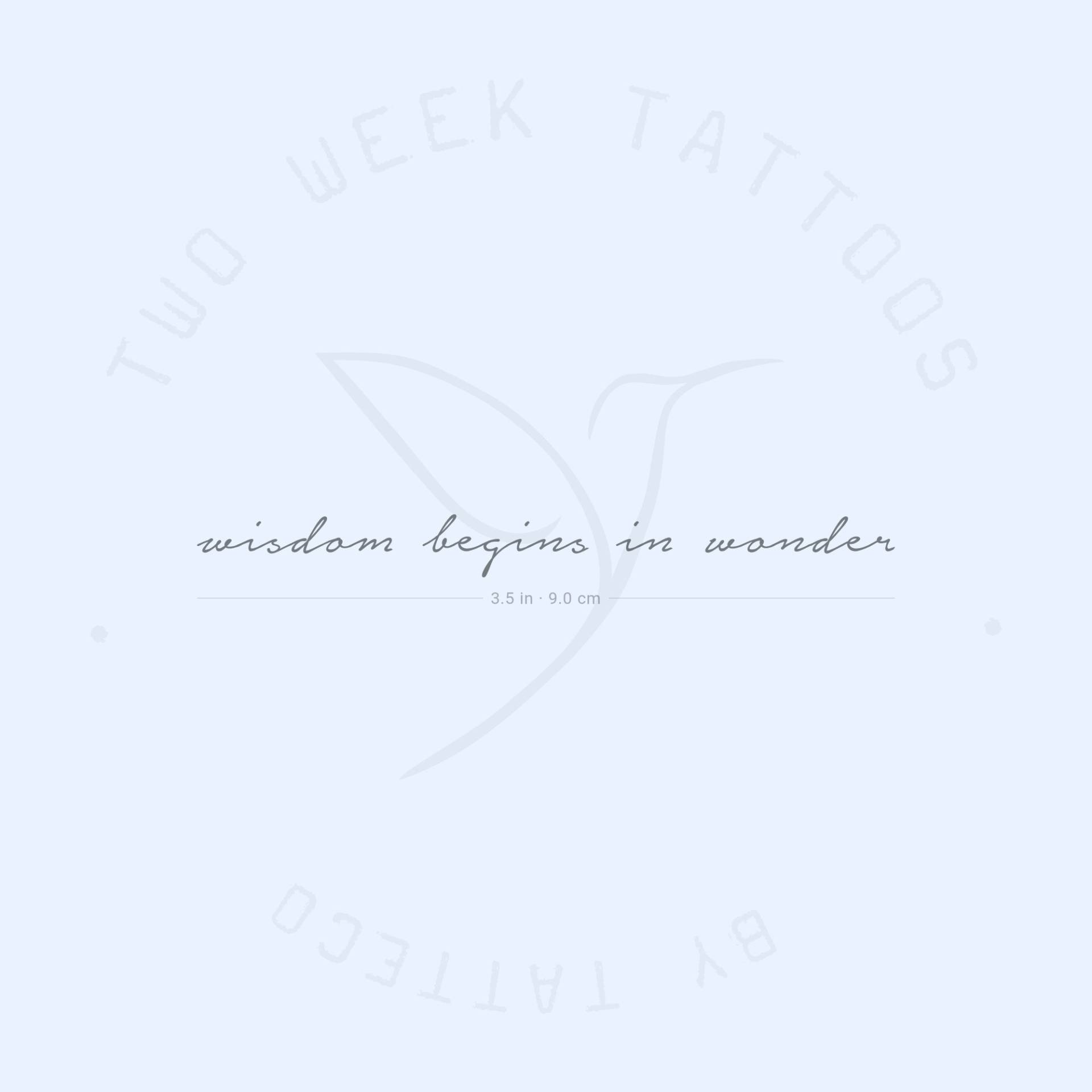 Wisdom Begins in Wonder Semi-Permanent Tattoo | 2Er Set von twoweektattoos