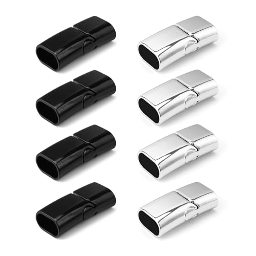 txuzong Magnetverschluss Armband, 4 Silber und 4 Schwarz Armband Verschluss, Legierungsmaterial ist Langlebig, Geeignet zum Selbermachen, Zum Täglichen Tragen oder als Geschenk von txuzong