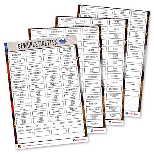 244 Gewürzetiketten Aufkleber - eckig - schwarz/transparen - Gewürz Etiketten selbstklebend & wasserfest | Gewürz Sticker | Für Gewürzgläser, Dosen und Regale - Edition 2022 244 Gewürzetiketten Aufkleber - eckig - schwarz/transparen - Gewürz Etiketten selbstklebend & wasserfest | Gewürz Sticker | Für Gewürzgläser, Dosen und Regale - Edition 2022 von typographus
