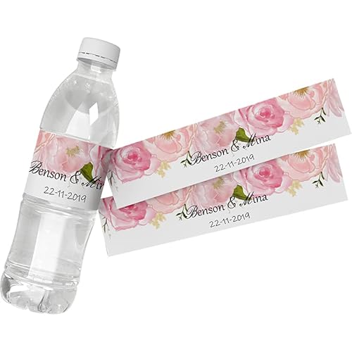 30 Stück personalisierbare Blumen-Wasserflaschen-Etiketten, Aufkleber, Geburtstag, Jahrestag, Braut, Abschluss, F 30 Stück personalisierbare Blumen-Wasserflaschen-Etiketten, Aufkleber, Geburtstag, Jahrestag, Braut, Abschluss, F von tyu