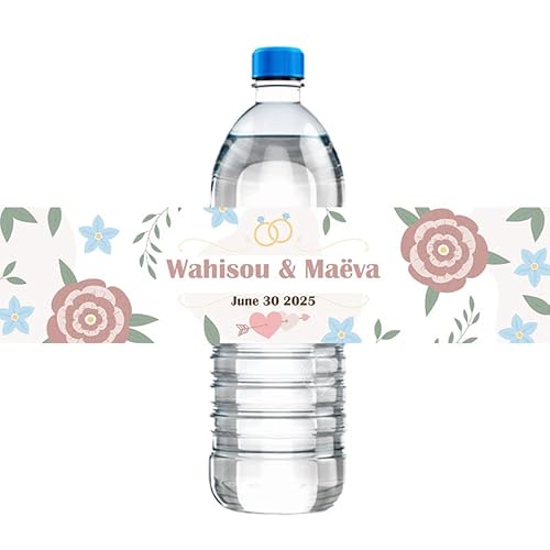 30 Stück personalisierbare Hochzeitsaufkleber mit individuellem Namen, Luxus-Wasserflaschen-Etiketten, Einladungen, Siegel, Babyparty, Geburtstag, Hochzeit, Party (D) von tyu