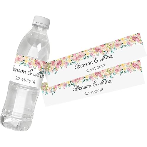 Personalisierbare, personalisierbare Wasserflaschen-Etiketten mit Blumenmuster, für Geburtstag, Jahrestag, Braut, Abschluss, 30 Stück Personalisierbare, personalisierbare Wasserflaschen-Etiketten mit Blumenmuster, für Geburtstag, Jahrestag, Braut, Abschluss, 30 Stück von tyu