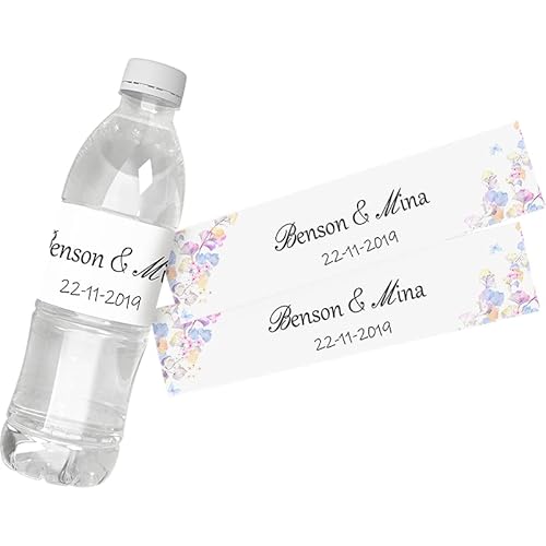 Wasserflaschen-Etiketten mit Blumenmuster, für Geburtstag, Jahrestag, Braut, Abschluss, 30 Stück Wasserflaschen-Etiketten mit Blumenmuster, für Geburtstag, Jahrestag, Braut, Abschluss, 30 Stück von tyu