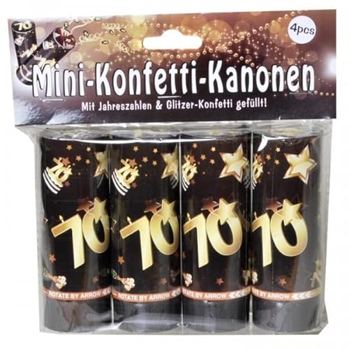Set Konfetti Kanonen mit Jahreszahl zum 70. Geburtstag schwarz/gold Set Konfetti Kanonen mit Jahreszahl zum 70. Geburtstag schwarz/gold von udo schmidt gmbh