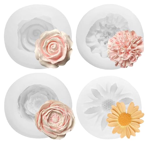 4 Stück Kerzenhalter Silikonform, Gießform Blumenkugel, Silikonform Blumen, 3D Silikonform Kerzen, Silikonformen Gießformen Kerzen Blumen für DIY Handgefertigten 4 Stück Kerzenhalter Silikonform, Gießform Blumenkugel, Silikonform Blumen, 3D Silikonform Kerzen, Silikonformen Gießformen Kerzen Blumen für DIY Handgefertigten von ueslwser