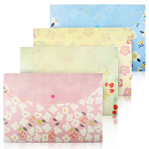 4pcs A4 Dateien Ordner Frische Floral Dokumententasche PVC Umschlag Ordner Dokumentenmappe mit Druckknopf für Schule Zuhause Arbeit Büro Organisation Klare Farben Ordner für Papierkram Kunststoff 4pcs A4 Dateien Ordner Frische Floral Dokumententasche PVC Umschlag Ordner Dokumentenmappe mit Druckknopf für Schule Zuhause Arbeit Büro Organisation Klare Farben Ordner für Papierkram Kunststoff von ueslwser