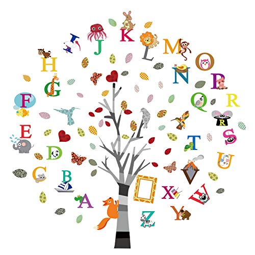 ufengke Wandtattoo Alphabet ABC Baum Wandsticker Wandaufkleber Tiere Buchstaben für Kinderzimmer Babyzimmer ufengke Wandtattoo Alphabet ABC Baum Wandsticker Wandaufkleber Tiere Buchstaben für Kinderzimmer Babyzimmer von ufengke