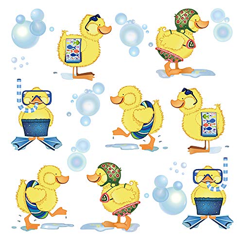 ufengke Wandtattoo Kleine Gelbe Enten Wandsticker Wandaufkleber Badezimmer für Kinderzimmer Kinder Baby von ufengke