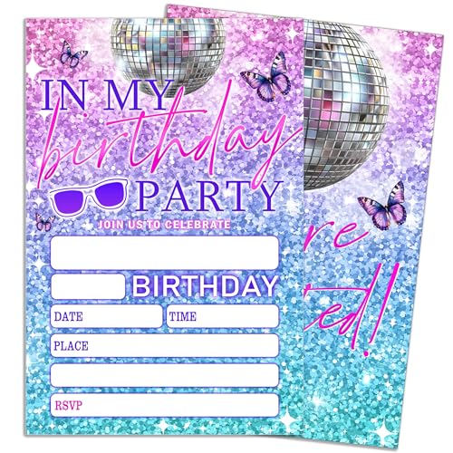 ukebobo Einladungskarten mit Umschlägen, Motiv: "In My Birthday", 10,2 x 15,2 cm, violetter Schmetterling, 20 Stück ukebobo Einladungskarten mit Umschlägen, Motiv: "In My Birthday", 10,2 x 15,2 cm, violetter Schmetterling, 20 Stück von ukebobo