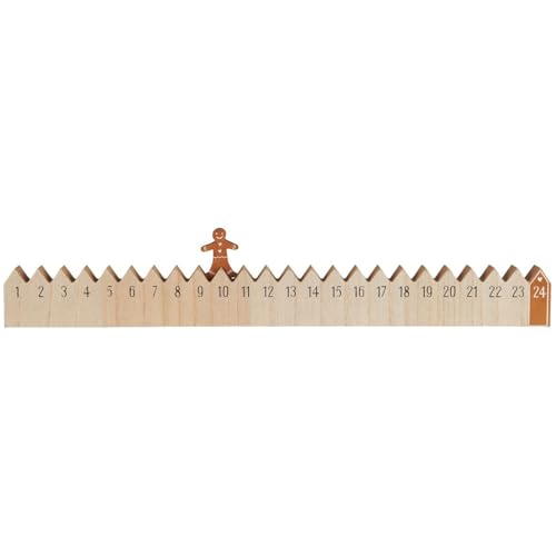 Weihnachtskalender aus Holz mit Zahlen 1-24 gehender Lebkuchenmann 50 cm Advent Weihnachten Deko Adventskalender von ukiyo