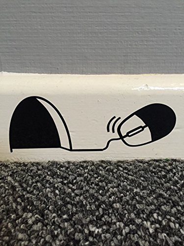 Maus Loch "Computer Maus" Sockelleiste Art Wand Aufkleber Vinyl Aufkleber "16 cm x 6 cm.. UK Verkäufer von uksellingsuppliers
