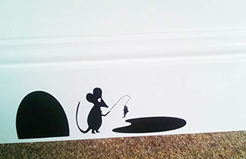 uksellingsuppliers Wandaufkleber, Maus-Loch, für Sockelleiste, Vinyl, 19 x 6 cm von uksellingsuppliers