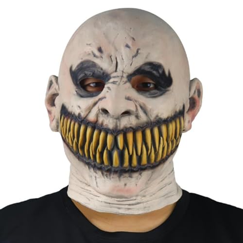 Halloween Requisiten Gruselige realistische Emulsion Halloween Kopfbedeckung spitze Zähne Split Mund Horror Gesichtsbedeckung für Zuhause Halloween Gesichtsbedeckung Horror Kopfbedeckung von ulafbwur