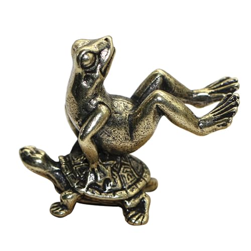 ulafbwur Home Decor Handgefertigte Frosch-Schildkröten-Figur, feines Symbol, Messing, Miniatur-Tier, Tee, Haustier für Schreibtisch, Frosch, Schildkröte, Statue, Figuren Miniatur ulafbwur Home Decor Handgefertigte Frosch-Schildkröten-Figur, feines Symbol, Messing, Miniatur-Tier, Tee, Haustier für Schreibtisch, Frosch, Schildkröte, Statue, Figuren Miniatur von ulafbwur